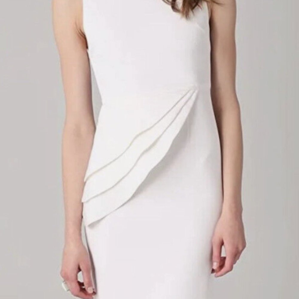 Alice + Olivia Spelling Slide Peplum White Ivory Dress sleeveless Size 0